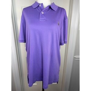 Polo Ralph Lauren Mens Violet Purple Pima Soft Touch Cotton Polo Shirt Large